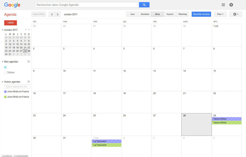 google agenda