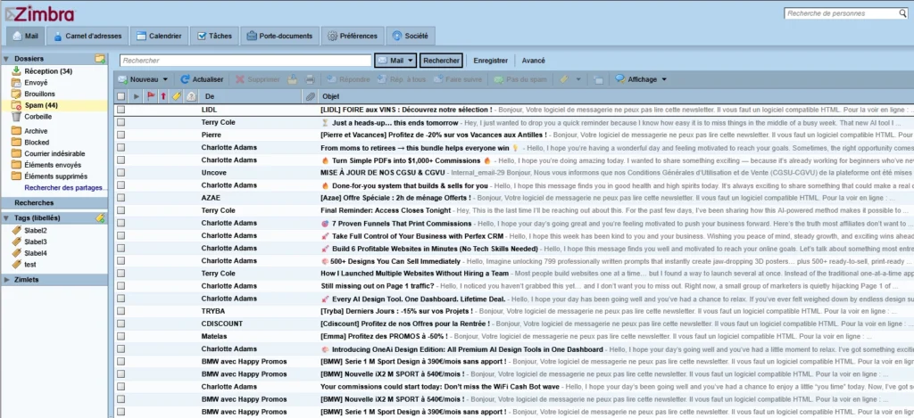 spams dans ma messagerie Free