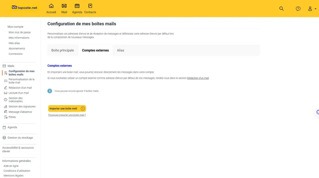 Importer des emails vers Laposte.net