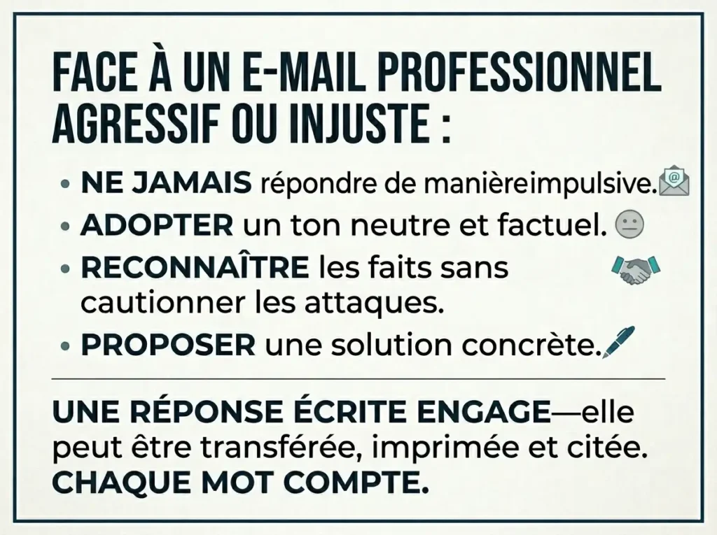 Répondre à un mail professionnel désagréable