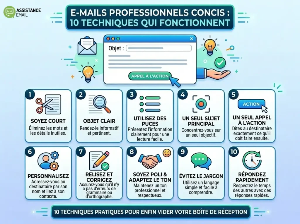 Emails professionnels concis